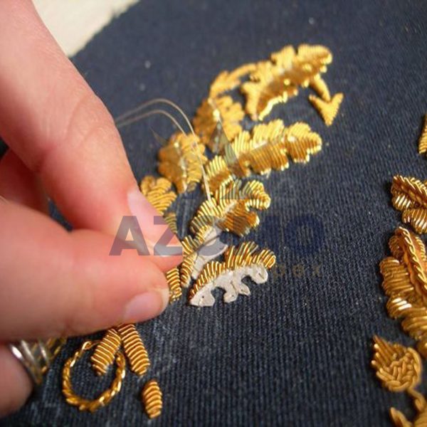 Bullion Wire Hand Embroidery, gold bullion badge supplier, hand embroidery badge, bullion badge supplier, silver bullion badge